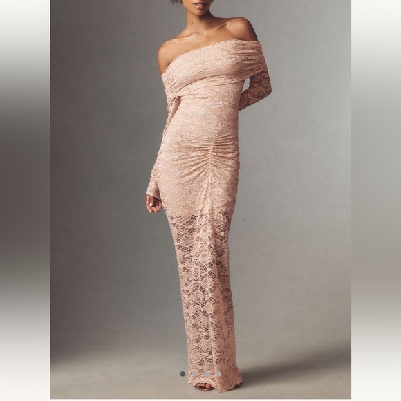 Ronny Kobo Collection Dresses & Skirts - Ronny Kobo Yessenia Off-The-Shoulder Long-Sleeve Lace Maxi Dress.
